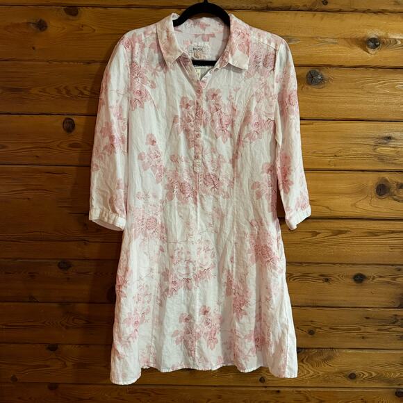 Malvin Linen Raw Clothing Dress Floral Womens Large - Picture 1 of 6
